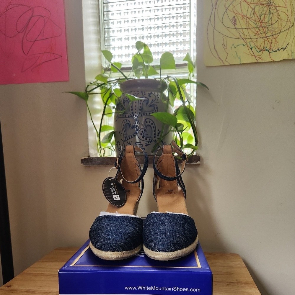 White Mountain  Blue Denim Espadrilles.